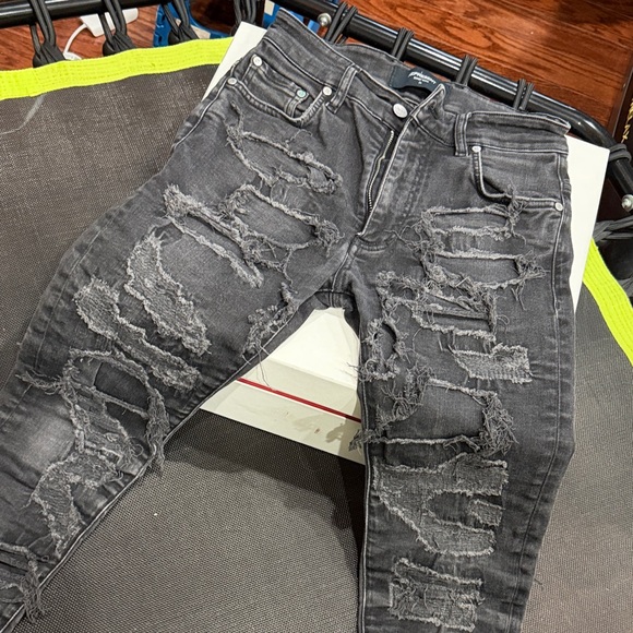 REPRESENT Rugged Black Ripped Jeans - Picture 5 of 8